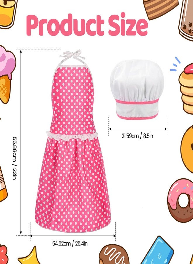 MEIDAYAI 2 Pcs Kid Apron and Chef Hat Set, Adjustable Red Chef Costume for Pretend Play, Cooking Baking Painting Gear for Toddlers Boys Girls, Birthday Gift Idea (Red) - Image 2